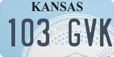 KS license plate 103GVK
