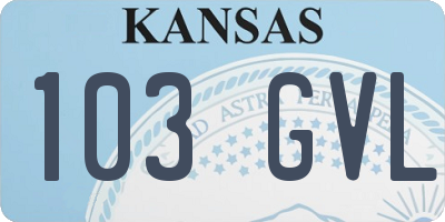 KS license plate 103GVL