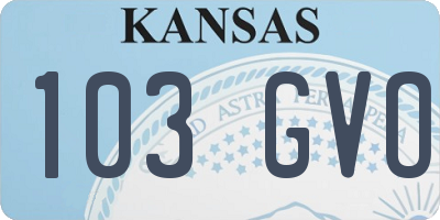 KS license plate 103GVO