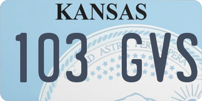 KS license plate 103GVS