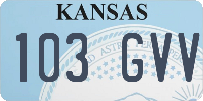 KS license plate 103GVV