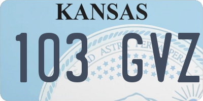 KS license plate 103GVZ