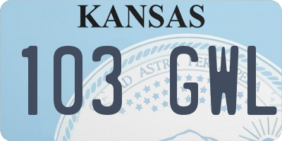KS license plate 103GWL