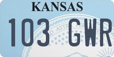 KS license plate 103GWR