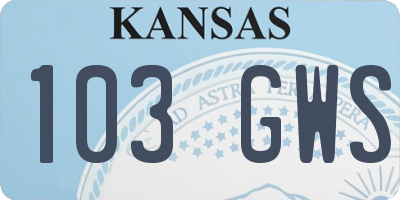KS license plate 103GWS