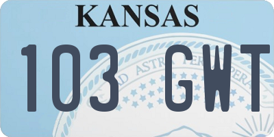 KS license plate 103GWT