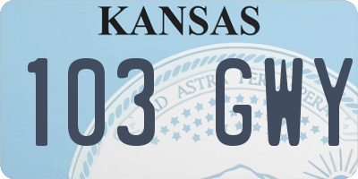 KS license plate 103GWY