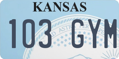 KS license plate 103GYM