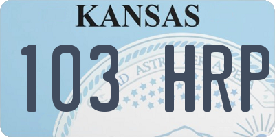 KS license plate 103HRP