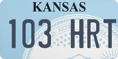 KS license plate 103HRT