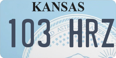 KS license plate 103HRZ