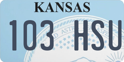 KS license plate 103HSU