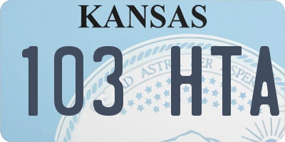 KS license plate 103HTA