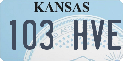 KS license plate 103HVE