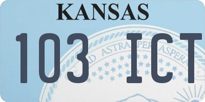 KS license plate 103ICT