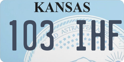 KS license plate 103IHF