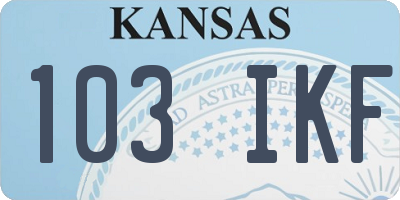 KS license plate 103IKF