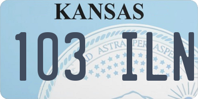 KS license plate 103ILN