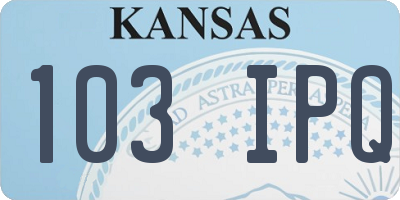 KS license plate 103IPQ