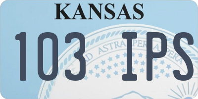 KS license plate 103IPS