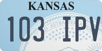 KS license plate 103IPV