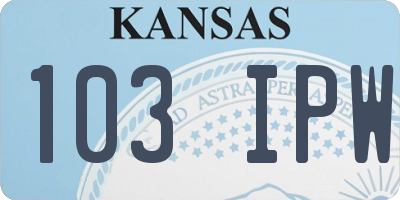 KS license plate 103IPW