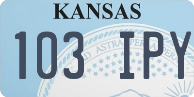 KS license plate 103IPY