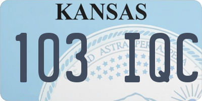 KS license plate 103IQC