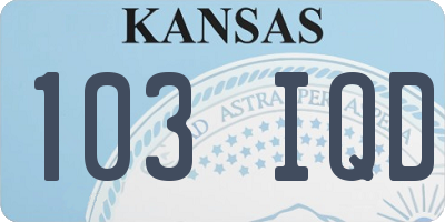 KS license plate 103IQD