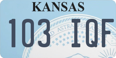 KS license plate 103IQF