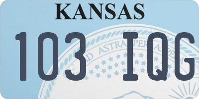 KS license plate 103IQG