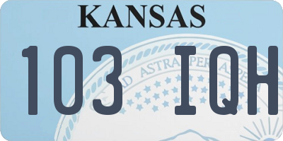 KS license plate 103IQH
