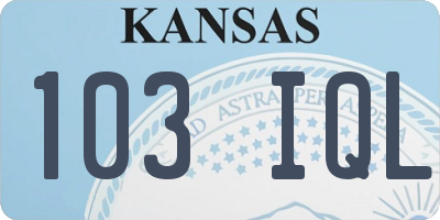 KS license plate 103IQL
