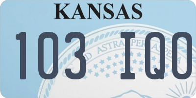 KS license plate 103IQO