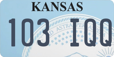 KS license plate 103IQQ