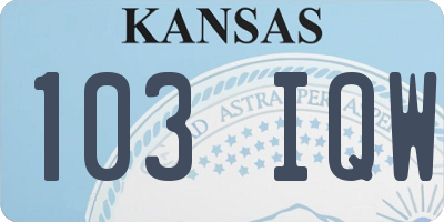 KS license plate 103IQW