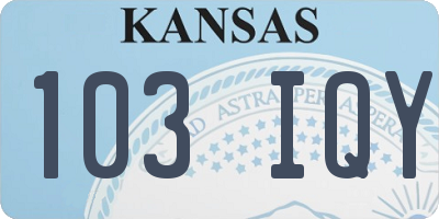 KS license plate 103IQY