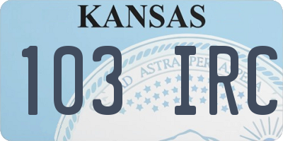 KS license plate 103IRC