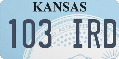 KS license plate 103IRD