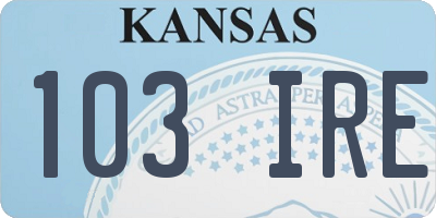 KS license plate 103IRE