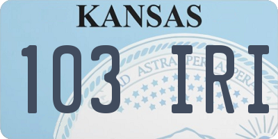 KS license plate 103IRI