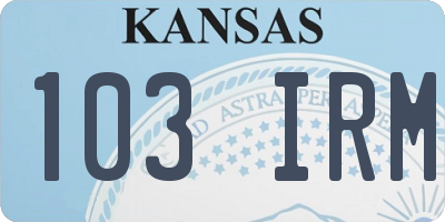 KS license plate 103IRM