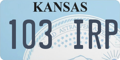 KS license plate 103IRP