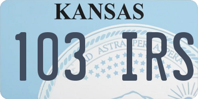 KS license plate 103IRS