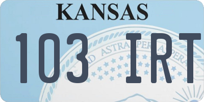 KS license plate 103IRT