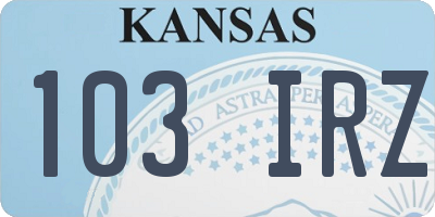 KS license plate 103IRZ