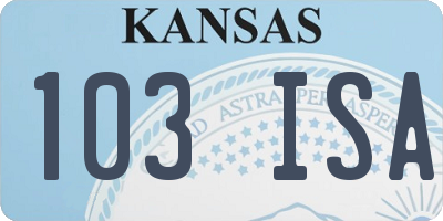 KS license plate 103ISA