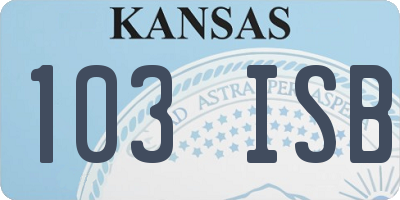 KS license plate 103ISB