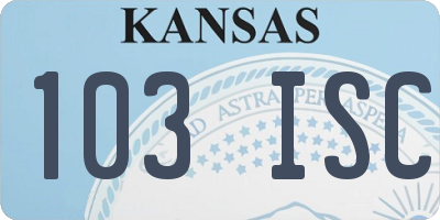 KS license plate 103ISC