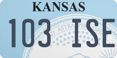 KS license plate 103ISE